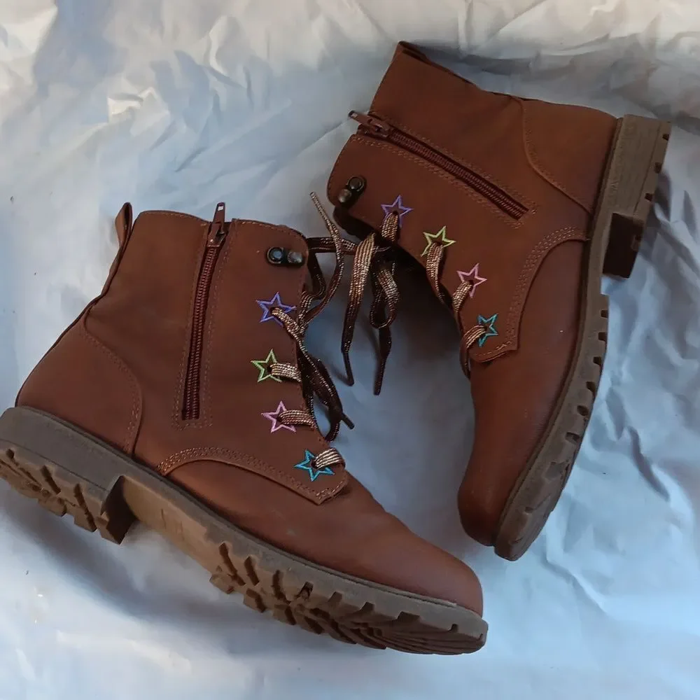 Land's End Brown Star-Embellished Women's Boots Youth 6-Womens 8